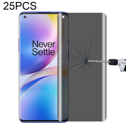 For OnePlus 9 Pro No Fingerprint Unlock 25pcs 0.3mm 9H Surface Hardness 3D Curved Surface Privacy Glass Film, For OnePlus 8 Pro (25 PCS), For Xiaomi Mi 11 (25 PCS), For vivo X50 Pro (25 PCS), For OPPO Reno5 Pro 5G (25 PCS), For OnePlus 9 Pro (25 PCS)  ...