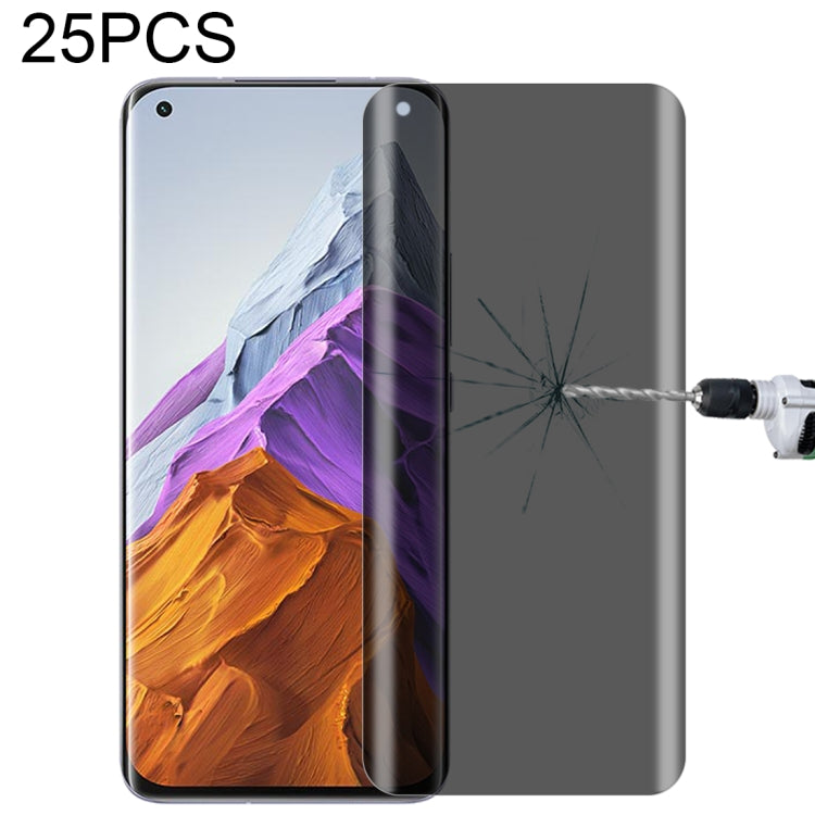 For OnePlus 9 Pro No Fingerprint Unlock 25pcs 0.3mm 9H Surface Hardness 3D Curved Surface Privacy Glass Film, For OnePlus 8 Pro (25 PCS), For Xiaomi Mi 11 (25 PCS), For vivo X50 Pro (25 PCS), For OPPO Reno5 Pro 5G (25 PCS), For OnePlus 9 Pro (25 PCS)  ...