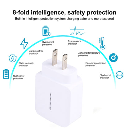 LZ-822A+C PD 20W USB-C / Type-C + QC 3.0 USB Fast Travel Charger,, US Plug, EU Plug
