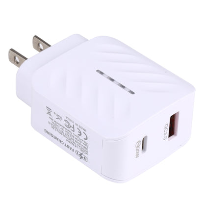 LZ-822A+C PD 20W USB-C / Type-C + QC 3.0 USB Fast Travel Charger,, US Plug, EU Plug