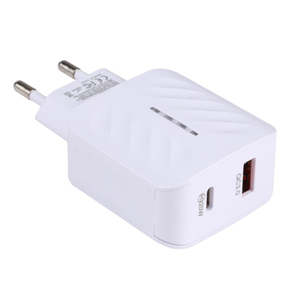 LZ-822A+C PD 20W USB-C / Type-C + QC 3.0 USB Fast Travel Charger,, US Plug, EU Plug