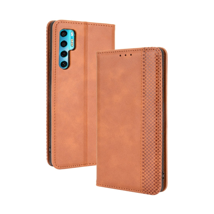 Magnetic Buckle Retro Crazy Horse Texture Horizontal Flip Leather Case with Holder & Card Slots & Photo Frame, Series 3