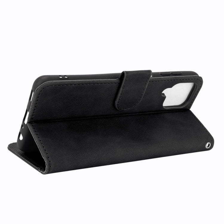 Solid Color Skin Feel Magnetic Buckle Horizontal Flip Calf Texture PU Leather Case with Holder & Card Slots & Wallet