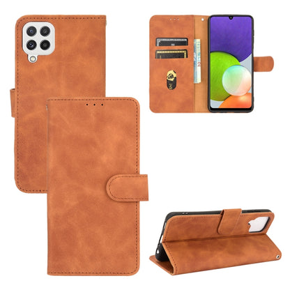 Solid Color Skin Feel Magnetic Buckle Horizontal Flip Calf Texture PU Leather Case with Holder & Card Slots & Wallet