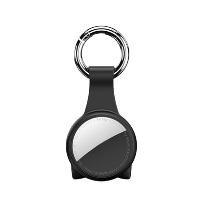 Anti-scratch Shockproof Silicone Protective Cover Case with Keychain Hook Loop For AirTag 2nd Gen / AirTag 1st Gen, Cat Ear