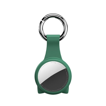 Anti-scratch Shockproof Silicone Protective Cover Case with Keychain Hook Loop For AirTag 2nd Gen / AirTag 1st Gen, Cat Ear