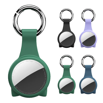 Anti-scratch Shockproof Silicone Protective Cover Case with Keychain Hook Loop For AirTag 2nd Gen / AirTag 1st Gen, Cat Ear