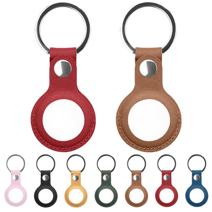 Mutural PU Leather Protective Case with Key Ring for AirTag