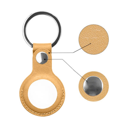 Mutural PU Leather Protective Case with Key Ring for AirTag