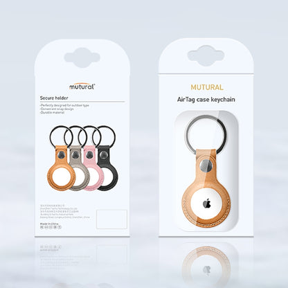 Mutural PU Leather Protective Case with Key Ring for AirTag