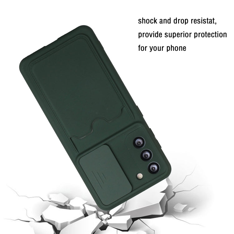 Sliding Camera Cover Design TPU Protective Case with Card Slot, For Samsung Galaxy S21+ 5G