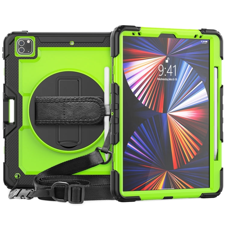 Shockproof Colorful Silicone + PC Protective Case with Holder & Shoulder Strap & Hand Strap & Pen Slot