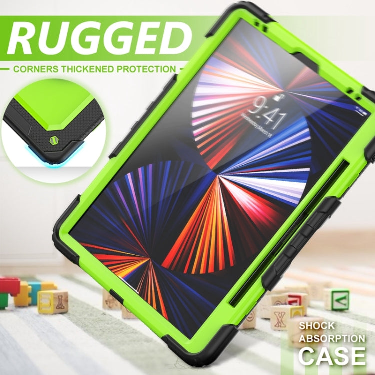 Shockproof Colorful Silicone + PC Protective Case with Holder & Shoulder Strap & Hand Strap & Pen Slot