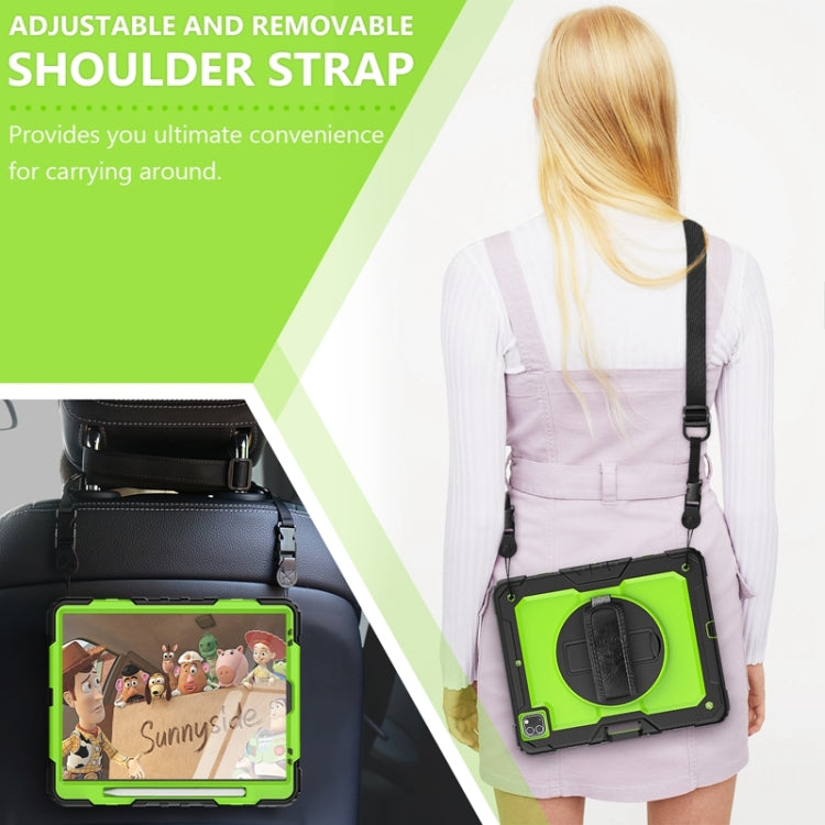 Shockproof Colorful Silicone + PC Protective Case with Holder & Shoulder Strap & Hand Strap & Pen Slot