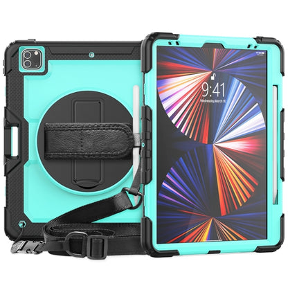 Shockproof Colorful Silicone + PC Protective Case with Holder & Shoulder Strap & Hand Strap & Pen Slot