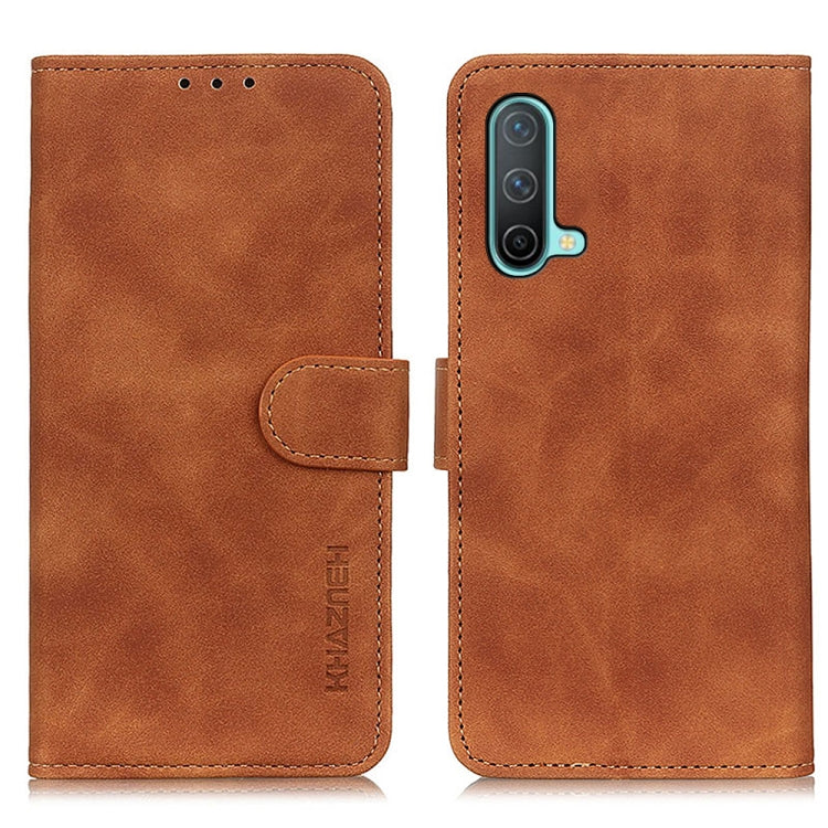 KHAZNEH Retro Texture PU + TPU Horizontal Flip Leather Case with Holder & Card Slots & Wallet, For OnePlus Nord CE 5G
