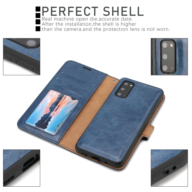 Crazy Horse Texture Detachable Magnetic Back Cover Horizontal Flip Leather Case with Holder & Card Slots & Photo Frame & Wallet, For Samsung Galaxy S20, For Samsung Galaxy S20 Ultra, For Samsung Galaxy S20+, For Samsung Galaxy S21 5G�������������������...