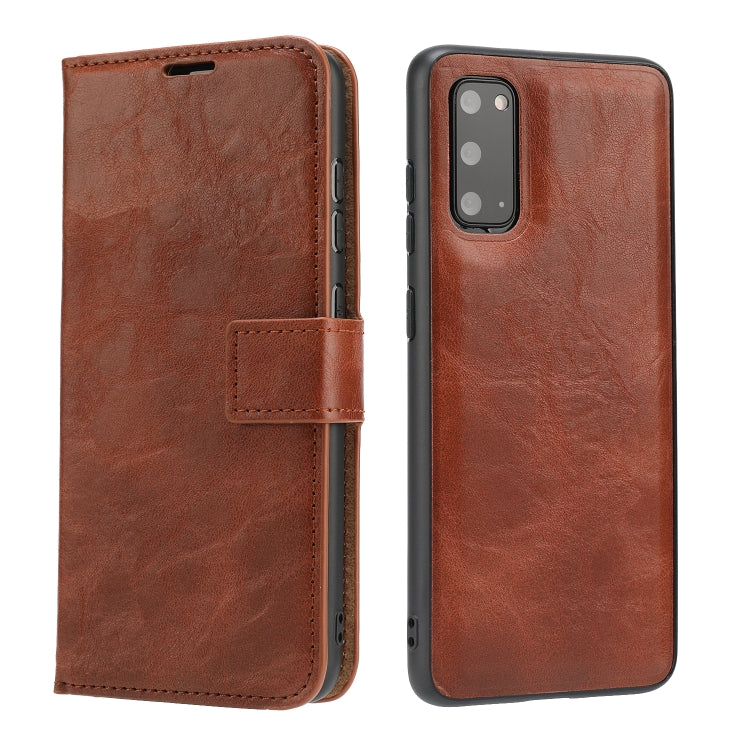 Crazy Horse Texture Detachable Magnetic Back Cover Horizontal Flip Leather Case with Holder & Card Slots & Photo Frame & Wallet, For Samsung Galaxy S20, For Samsung Galaxy S20 Ultra, For Samsung Galaxy S20+, For Samsung Galaxy S21 5G�������������������...