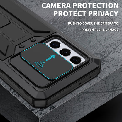 R-JUST Sliding Lens Cover Shockproof Dustproof Waterproof Metal + Silicone Case with Invisible Holder