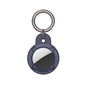 Round Shape Carbon Fiber Anti-fall Case with Keychain Ring for AirTag