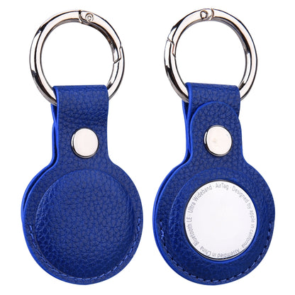 Litchi Texture Leather Protective Case with Key Ring for AirTag