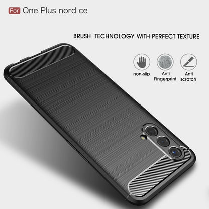 Brushed Texture Carbon Fiber TPU Case, For OnePlus Nord CE 5G