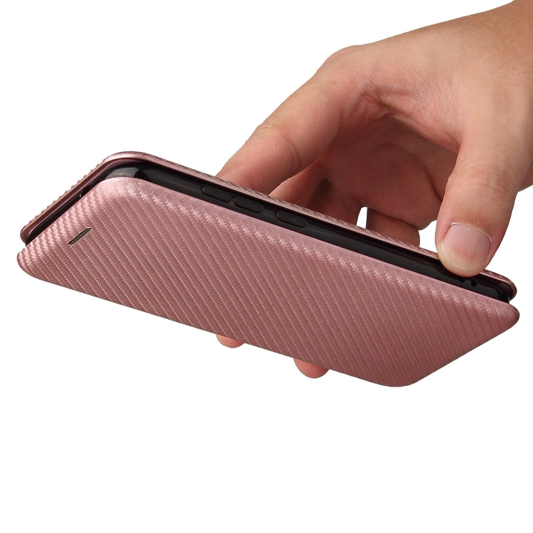 Carbon Fiber Texture Magnetic Horizontal Flip TPU + PC + PU Leather Case with Card Slot