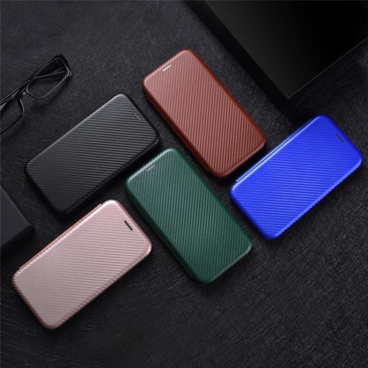 Carbon Fiber Texture Magnetic Horizontal Flip TPU + PC + PU Leather Case with Card Slot