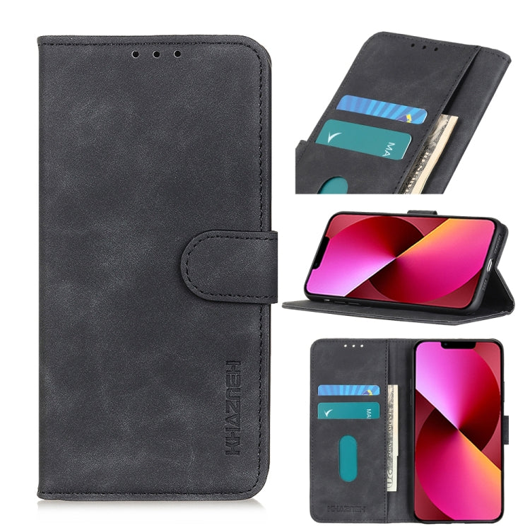 KHAZNEH Retro Texture PU + TPU Horizontal Flip Leather Case with Holder & Card Slots & Wallet