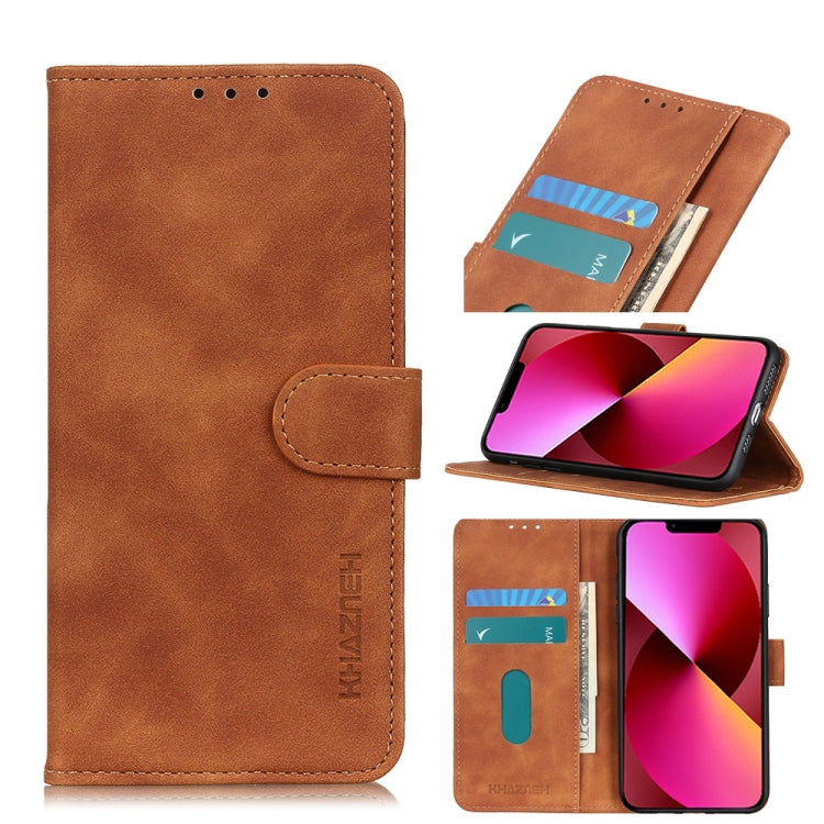 KHAZNEH Retro Texture PU + TPU Horizontal Flip Leather Case with Holder & Card Slots & Wallet