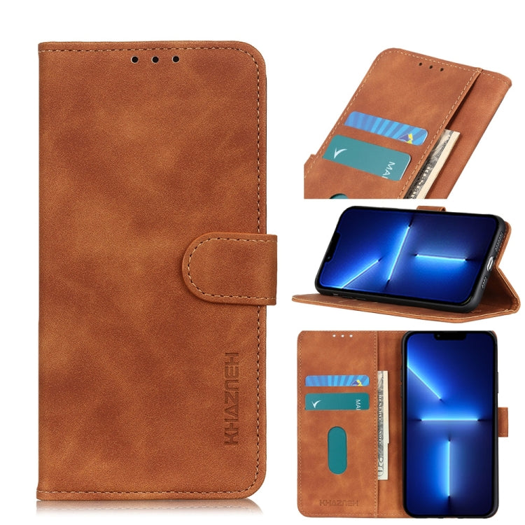 KHAZNEH Retro Texture PU + TPU Horizontal Flip Leather Case with Holder & Card Slots & Wallet