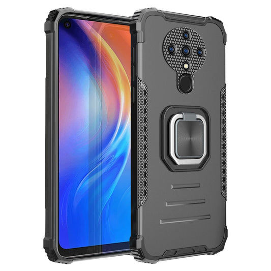 For Tecno Spark 6 Fierce Warrior Series Armor All-inclusive Shockproof Aluminum Alloy + TPU Protective Case with Ring Holder