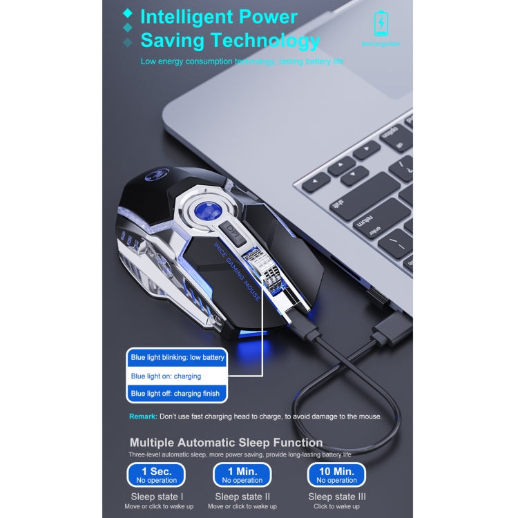 iMICE G7 Colorful Streamer Lights Rechargeable Silent Wireless Mouse