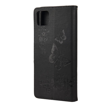 Vintage Embossed Floral Butterfly Pattern Horizontal Flip Leather Case with Card Slot & Holder & Wallet & Lanyard, For Samsung Galaxy A22 5G, For Sony Xperia 10 III, For Xiaomi Mi 11