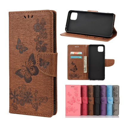 Vintage Embossed Floral Butterfly Pattern Horizontal Flip Leather Case with Card Slot & Holder & Wallet & Lanyard, For Samsung Galaxy A22 5G, For Sony Xperia 10 III, For Xiaomi Mi 11