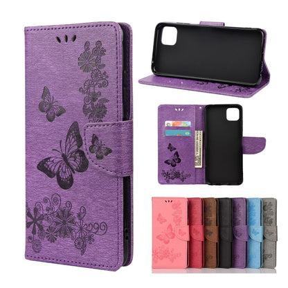 Vintage Embossed Floral Butterfly Pattern Horizontal Flip Leather Case with Card Slot & Holder & Wallet & Lanyard, For Samsung Galaxy A22 5G, For Sony Xperia 10 III, For Xiaomi Mi 11