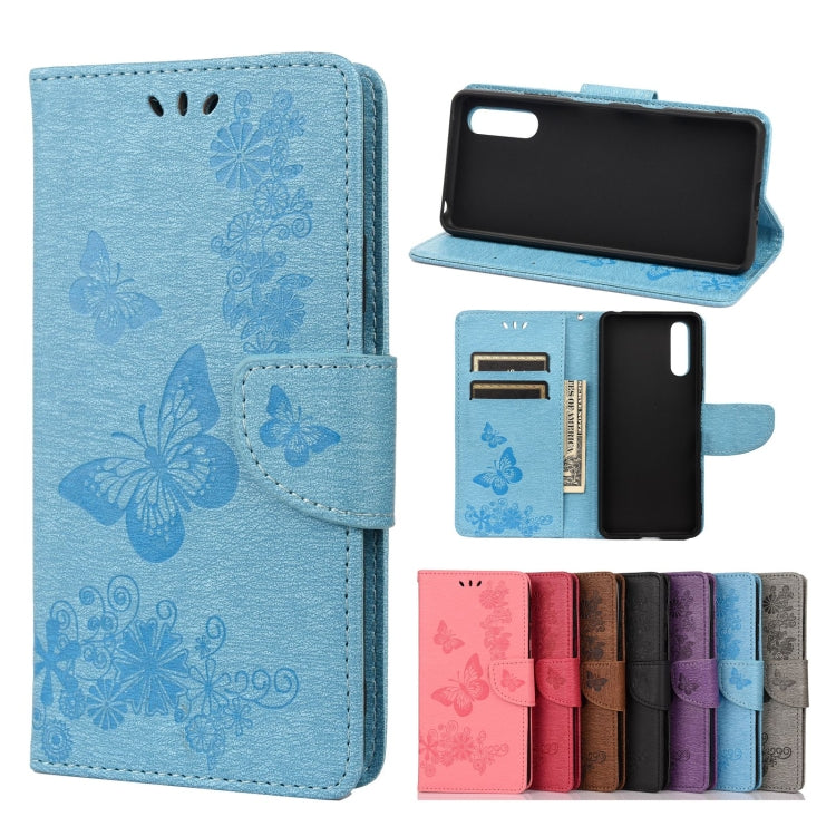 Vintage Embossed Floral Butterfly Pattern Horizontal Flip Leather Case with Card Slot & Holder & Wallet & Lanyard, For Samsung Galaxy A22 5G, For Sony Xperia 10 III, For Xiaomi Mi 11