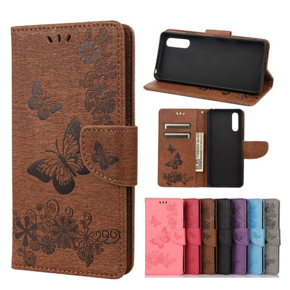 Vintage Embossed Floral Butterfly Pattern Horizontal Flip Leather Case with Card Slot & Holder & Wallet & Lanyard, For Samsung Galaxy A22 5G, For Sony Xperia 10 III, For Xiaomi Mi 11