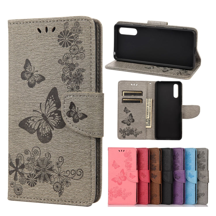 Vintage Embossed Floral Butterfly Pattern Horizontal Flip Leather Case with Card Slot & Holder & Wallet & Lanyard, For Samsung Galaxy A22 5G, For Sony Xperia 10 III, For Xiaomi Mi 11