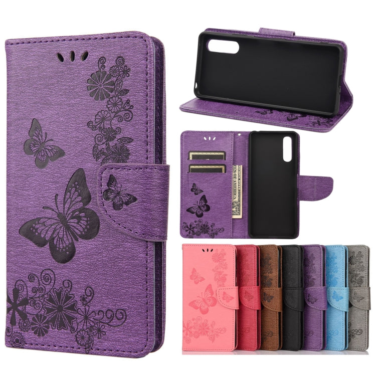 Vintage Embossed Floral Butterfly Pattern Horizontal Flip Leather Case with Card Slot & Holder & Wallet & Lanyard, For Samsung Galaxy A22 5G, For Sony Xperia 10 III, For Xiaomi Mi 11