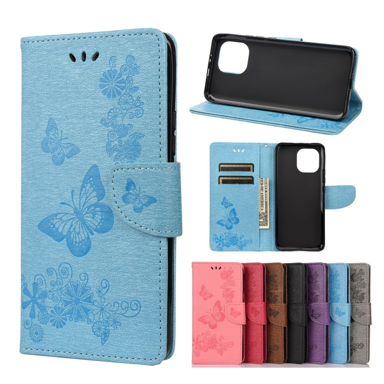 Vintage Embossed Floral Butterfly Pattern Horizontal Flip Leather Case with Card Slot & Holder & Wallet & Lanyard, For Samsung Galaxy A22 5G, For Sony Xperia 10 III, For Xiaomi Mi 11