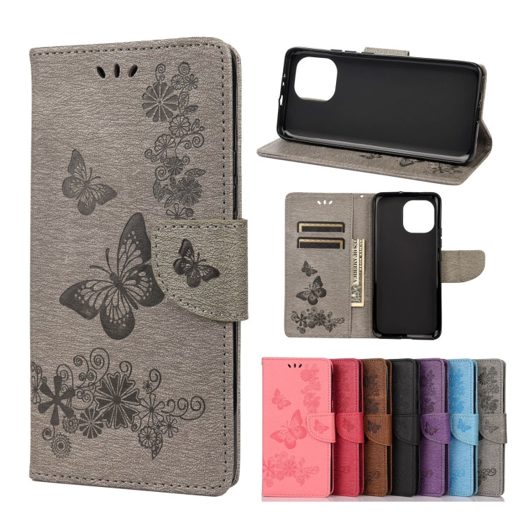 Vintage Embossed Floral Butterfly Pattern Horizontal Flip Leather Case with Card Slot & Holder & Wallet & Lanyard, For Samsung Galaxy A22 5G, For Sony Xperia 10 III, For Xiaomi Mi 11