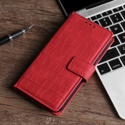 Skin Feel Crocodile Texture Magnetic Clasp Horizontal Flip PU Leather Case with Holder & Card Slots & Wallet
