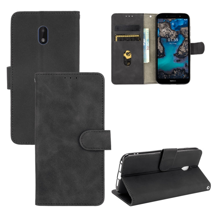 Solid Color Skin Feel Magnetic Buckle Horizontal Flip Calf Texture PU Leather Case with Holder & Card Slots & Wallet, For Motorola Moto G Stylus 5G, For Nokia C1 Plus