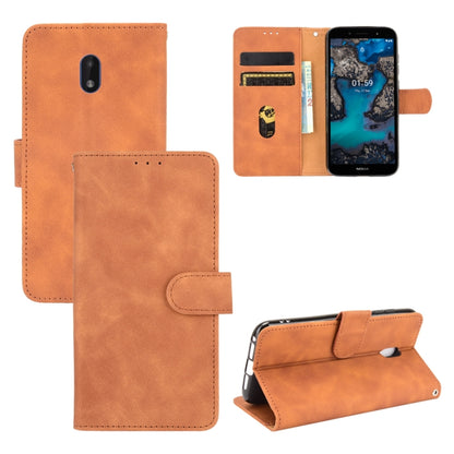 Solid Color Skin Feel Magnetic Buckle Horizontal Flip Calf Texture PU Leather Case with Holder & Card Slots & Wallet, For Motorola Moto G Stylus 5G, For Nokia C1 Plus
