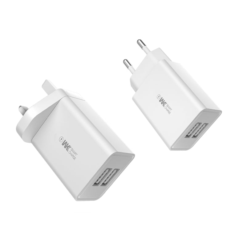 WK WP-U56 2A Dual USB Fast Charging Travel Charger Power Adapter,, UK Plug, EU Plug