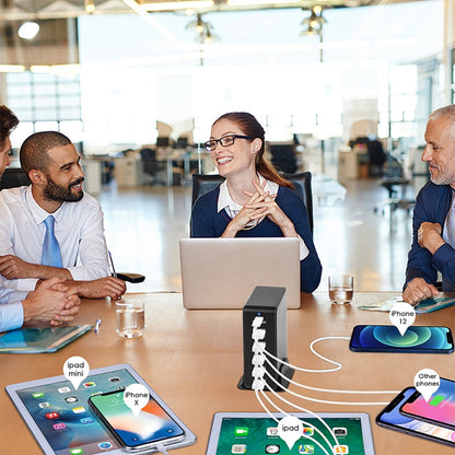 6 in 1 65W PD USB-C / Type-C + QC 3.0 USB + 4 USB Multi-port Travel Charger,, US Plug, EU Plug, UK Plug, AU Plug