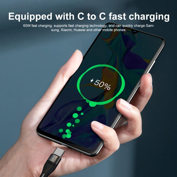 PD 60W USB-C / Type-C to USB-C / Type-C Fast Charging Nylon Braided Data Cable, 1m, 2m