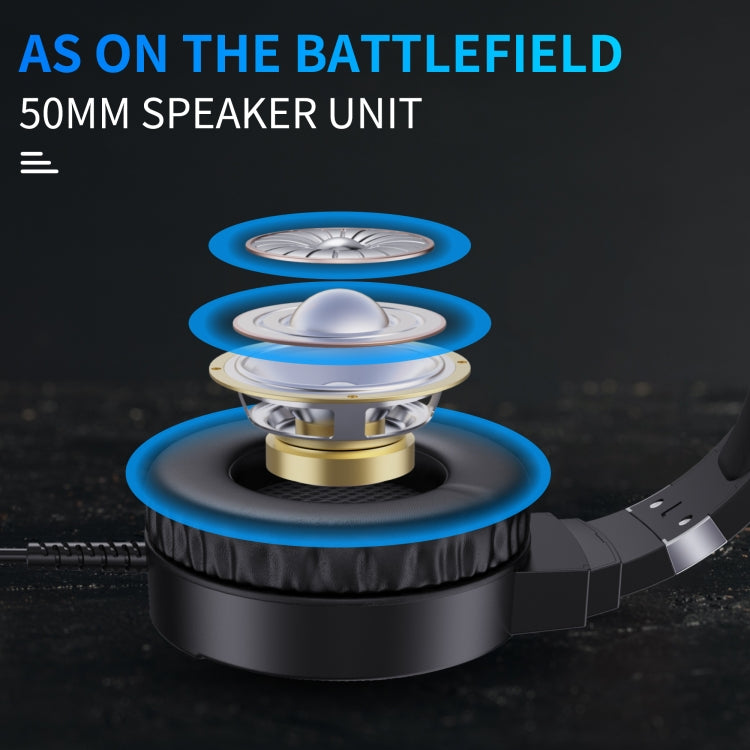 HXSJ F16 3.5mm + USB Port RGB Light Stereo Gaming Headset with Microphone