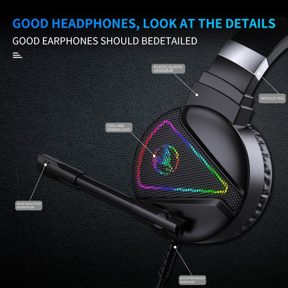 HXSJ F16 3.5mm + USB Port RGB Light Stereo Gaming Headset with Microphone